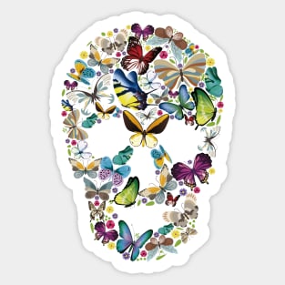 Skull Butterfly Sticker